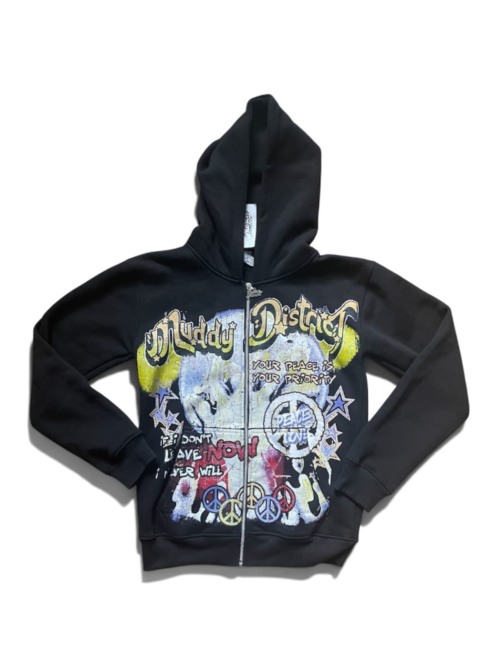 Muddy District Black Zip Up Hoodie